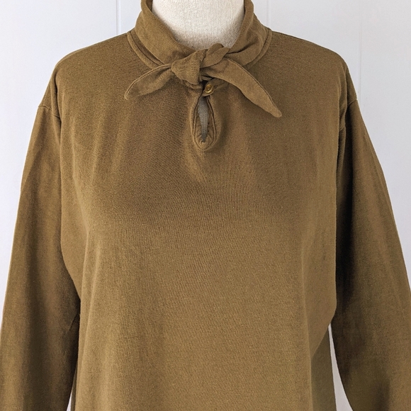 vintage 80's tie neck dagger collar shirt - Picture 3 of 11